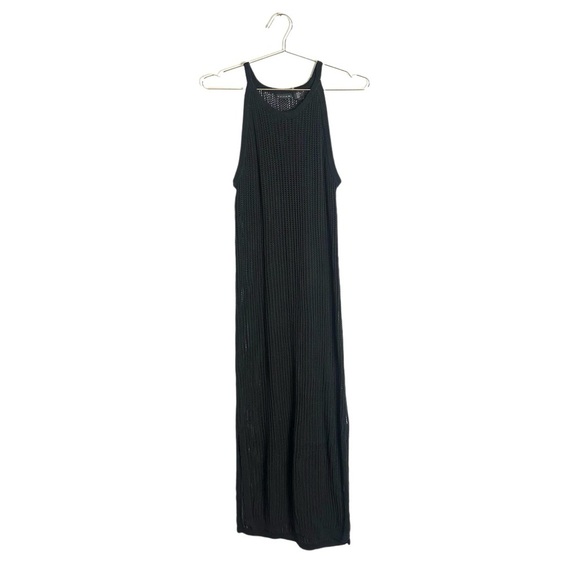 Tahari Black Knit Crochet Halter Neck Dress/Coverup Size XL - Picture 1 of 4